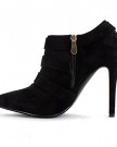 Womens-Pointed-Toe-Ankle-Boot-Ladies-High-Heel-Triple-Buckle-Biker-Military-Style-Bootie-Black-Faux-Suede-Size-6-UK-0-1