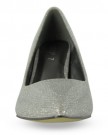 Womens-Pointed-Toe-Court-Shoe-Ladies-Classic-Mid-High-Heel-Stiletto-Shoe-Silver-Glitter-Size-7-UK-0-0