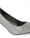 Womens-Pointed-Toe-Court-Shoe-Ladies-Classic-Mid-High-Heel-Stiletto-Shoe-Silver-Glitter-Size-7-UK-0
