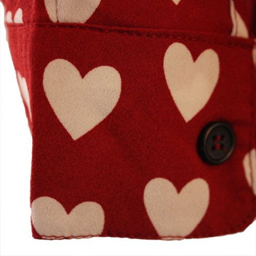 Women's Red Sweet Heart Print Long Sleeve Blouse Shirt Tops 3 Sizes (S 653329) - Image 4
