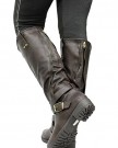 Womens-Riding-Biker-Ladies-Leather-Style-Low-Heel-Zip-Knee-High-Boots-Shoes-Size-0-3