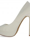 Womens-Round-Toe-Ladies-High-Stiletto-Heel-Platform-Court-Shoe-White-Faux-Leather-Size-6-UK-0-1