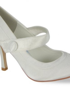 Womens-Round-Toe-Wedding-Court-Shoe-Ladies-Strappy-Prom-Bridesmaid-High-Heel-Stiletto-White-Satin-Size-6-UK-0