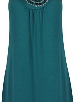 Womens-Sleeveless-Ladies-Stretch-Round-Scoop-Neckline-Beaded-Stud-Long-Vest-Tunic-T-Shirt-Top-Plus-Size-Teal-20-22-2-0