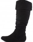 Womens-Slouch-Ladies-Flat-Heel-Winter-Biker-Riding-Style-Calf-Knee-High-Boots-Size-3-8-0-0