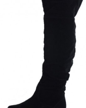 Womens-Slouch-Ladies-Flat-Heel-Winter-Biker-Riding-Style-Calf-Knee-High-Boots-Size-3-8-0