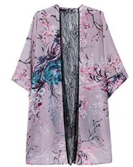 Womens-Summer-Chiffon-Lace-Floral-Pattern-Short-Batwing-Sleeves-Loose-Kimono-Cardigan-Jacket-Coat-Blouse-Shirts-Tops-0-2