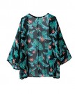 Womens-Summer-Floral-Pattern-Batwing-Sleeve-Short-Chiffon-Kimono-Cardigan-Coat-Blouse-Shirts-Tops-Shawl-L-Green-0-3