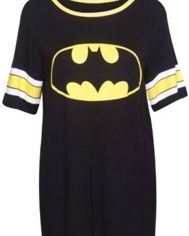 Womens-Superman-Batman-Superhero-Logo-Print-Short-Sleeve-Round-Neckline-Stretch-Ladies-Baseball-Long-T-Shirt-Top-Batman-Size-12-14-0