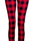 Womens-Tartan-Print-Skinny-Leg-Jeans-12-Red-Black-0