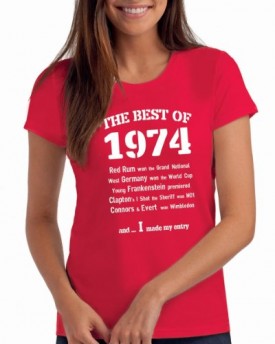 Womens-The-Best-of-1974-40th-Birthday-T-Shirt-Gift-100-Soft-Cotton-Re-L-0