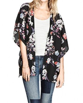 Womens-Vintage-Retro-Floral-Pattern-Print-Batwing-Sleeve-Cotton-Shirt-Tops-Loose-Kimono-Jacket-Cardigan-Coat-L-Black-0