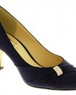 Womens-Wedding-Shoes-Diamante-Satin-Bridesmaid-Kitten-Heels-Court-Shoes-Navy-Blue-UK-6-0-0