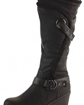 Womens-Wedge-Shoes-Wedges-High-Heels-Platform-Winter-Knee-Boots-Size-3-8-0