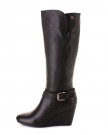 Womens-Xti-27276-Black-Wedge-heel-Knee-High-Ladies-Smart-Leather-Look-Boots-SIZE-5-0-3