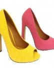 Womens-Yellow-or-Pink-Peep-Toe-Platform-Stiletto-High-Heel-Croc-Court-Shoes-0-0