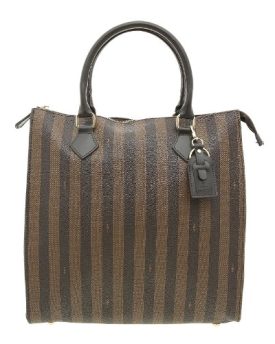 Y-NOT-Womens-Y-NOT-343-rigato-Tote-Brown-Marron-Rayures-sombres-0