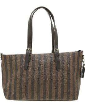 Y-NOT-Womens-Y-NOT-352-rigato-Tote-Brown-Marron-Rayures-sombres-0