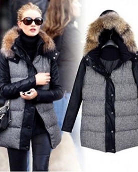 YABEIQIN-Pu-Leather-Sleeve-Women-Winter-Thick-Hooded-Fur-Collar-Cotton-padded-Coat-Jacket-XL-0