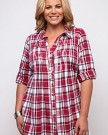 Yoursclothing-Plus-Size-Womens-Checked-Shirt-With-Pleating-And-Lace-Trim-Size-20-Red-0-0