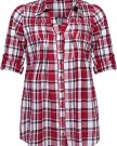 Yoursclothing-Plus-Size-Womens-Checked-Shirt-With-Pleating-And-Lace-Trim-Size-20-Red-0