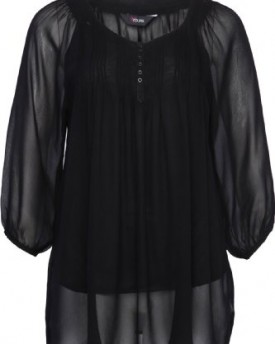Yoursclothing-Plus-Size-Womens-Chiffon-Blouse-With-Pleat-Detail-Size-18-Black-0