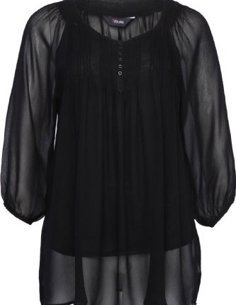 Yoursclothing-Plus-Size-Womens-Chiffon-Blouse-With-Pleat-Detail-Size-18-Black-0