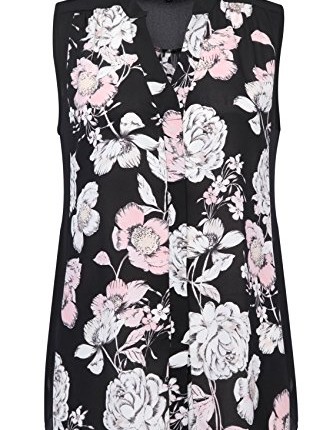 Yoursclothing-Plus-Size-Womens-Floral-Sleeveless-Shirt-With-Panelling-Size-24-Black-0