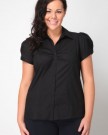 Yoursclothing-Plus-Size-Womens-Plain-Work-Blouse-With-Ruching-Detail-Size-28-Black-0-1