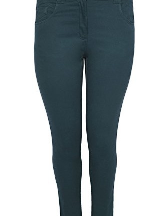 Yoursclothing-Plus-Size-Womens-Teal-Coloured-Twill-Straight-Leg-Jean-Size-22-Green-0