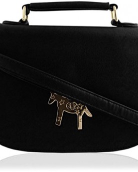 Yufashion-Ladies-Designer-Faux-Leather-Boutique-Totes-Handbag-with-Gold-plated-steel-horse-plate-BLACK-0