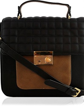 Yufashion-Ladies-Designer-Quilted-Faux-Leather-Boutique-Totes-Handbag-BLACK-0