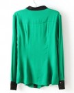 Zehui-Green-Ladys-Chiffon-Solid-Color-Pleated-OL-Long-Sleeve-Botton-Down-Shirt-Blouse-Tops-UK10-0-1