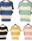 Zehui-Women-Blouse-Knit-Tops-Hollow-Out-Batwing-Sleeve-Sweater-Blue-0-4
