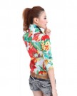 Zehui-Women-Summer-Tops-Half-Sleeve-Flora-Print-Button-Shirt-Chiffon-Blouse-Green-UK14-0-0