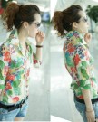 Zehui-Women-Summer-Tops-Half-Sleeve-Flora-Print-Button-Shirt-Chiffon-Blouse-Green-UK14-0-2