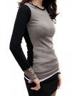 Zehui-Womens-Crewneck-Mix-Color-Buttoned-Casual-Slim-Long-Sleeve-Shirt-Blouse-Tops-Brown-UK10-0-0