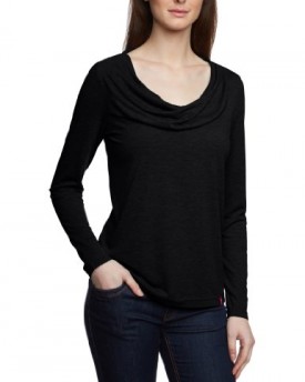 edc-by-ESPRIT-Womens-Waterfall-Collar-Long-regular-Sweatshirt-Black-Schwarz-001-BLACK-14-0