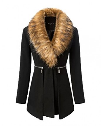 niceeshopTM-Women-Fashion-Winter-Fur-Collar-Woolen-Overcoat-Coat-Jacket-BlackL-0